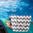 thumbnail image 2 of Xfvqtps Beach Bags for Women Hemp Rope Wavy Stripes Large Capacity Waterproof Sandproof Beach Tote Bag for Women Swim Pool Bag for Travel Vacation Nylon Tote Bag Gray, 2 of 5