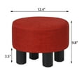 thumbnail image 5 of Homebeez Linen Ottoman Foot Stool Round Padded Foot Rest with Non-Skid Legs, Soft Step Stool for Couch, Desk, Hallway, Office, Lounge, Dorm Room Multiple Colors, 5 of 7