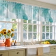thumbnail image 3 of 2 Pack Teal Marble Valance for Window Golden Lines Modern Abstract Teal Ombre Kitchen Valance Rod Pocket Short Curtain Topper Decorative Window Treatment for Living Room Bedroom 60"x18", 3 of 8