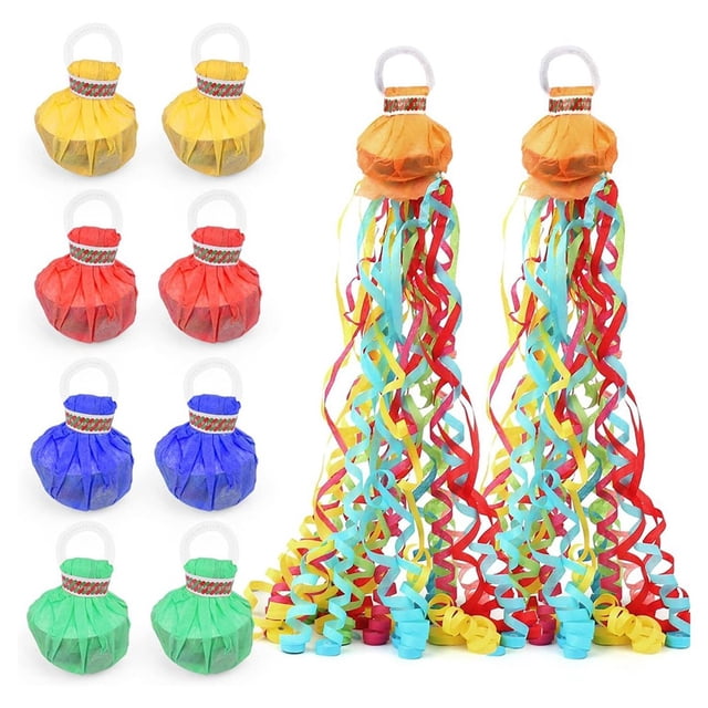 Paquete de 10 Serpentinas Colores, Galletas Papel Multicolor Que No Ensucian, Confeti Arrojadas A Mano para Cumpleaños, Bodas