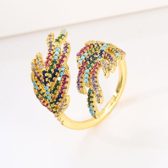 Copper Cartoon Spider Ring with Inlaid Zircon Stone Travel Souvenir Ring Index Finger Ring Animal Ring Fashion Jewelry Ring