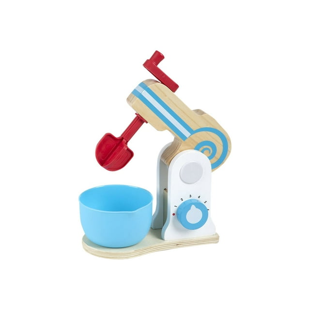 Melissa & Doug Ensemble de Mixeur à Gâteau en Bois (Jouet de Cuisine, Cadrans Tournants Numérotés, Encourage la Pensée Créative, Ensemble de 11 Pcs, 13,5 Pouces H Ã- 10 Pouces W Ã- 5 Pouces L)