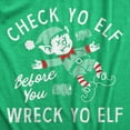 thumbnail image 2 of Womens Check Yo Elf Before You Wreck Yo Elf T Shirt Funny Drinking Xmas Elves Joke Tee for Ladies Womens Graphic Tees, 2 of 9