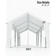 thumbnail image 2 of Garvee 20'x 10'x 11' Windproof Carport Top Replacement Cover, White, 2 of 8