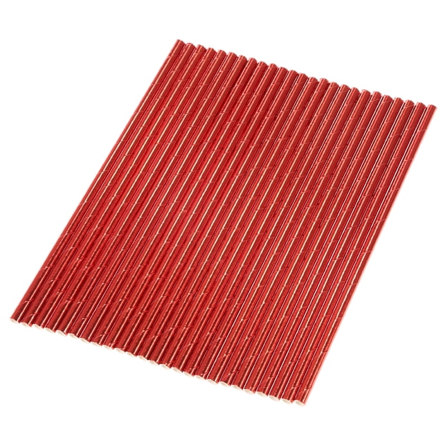 100pcs/set Adorable Solid Color Food Grade Paper Straws for Birthday