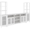thumbnail image 2 of Farmhouse TV Stand for 70 Inch TVs, Entertainment Center with Bookshelves, Media Console TV Stands with Storage Cabinet and Adjustable Shelves for Living Room Bedroom Home, White, 2 of 7