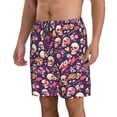 thumbnail image 2 of KLL music Skull record Guitar Men's Casual Summer Beach Shorts Hawaiian Shorts with Pockets-Large, 2 of 5
