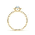 thumbnail image 2 of Angara Natural 0.4 Ct. Aquamarine with Diamond Halo Ring in 14K Yellow Gold for Women (Ring Size: 11.5), 2 of 9