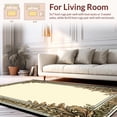thumbnail image 2 of ODIKA 8'x10' Machine Washable Non-Slip Area Rug, Classical Academia Laurel Wreath Motifs with Ornate Scrollwork High Traffic Rug, Beige, 183013, 2 of 7