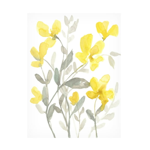 Jennifer Goldberger 'Yellow And Grey Garden II' Canvas Art
