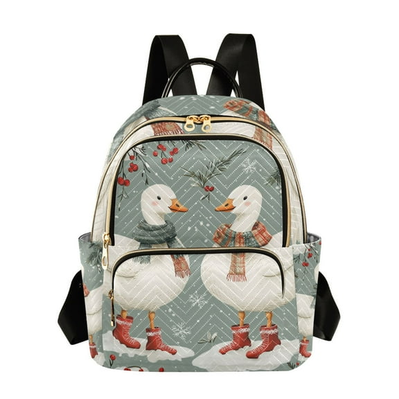 FORMRS Mini Backpack Purse for Women Travel Daypack Casual Shoulder Bag, Winter Goose Scarves