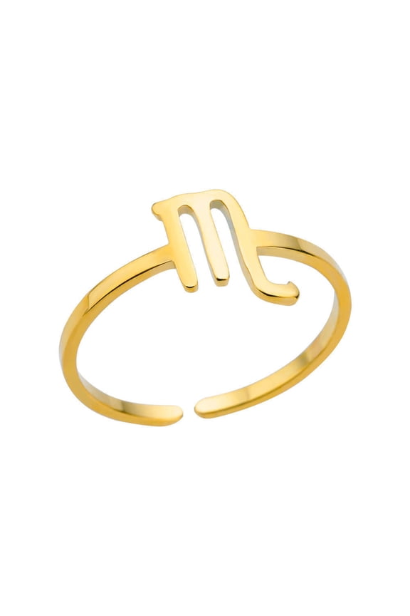 Stainless Steel Rings for Women and Men Zodiac Constellation Symbol Electroplated Horoscope Rings for Capricorn Aquarius Pisces Aries Taurus Gemini Cancer Lion Virgin