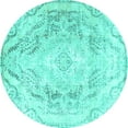 thumbnail image 1 of Ahgly Company Indoor Round Persian Turquoise Blue Traditional Area Rugs, 3' Round, 1 of 4