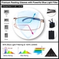 thumbnail image 3 of Smartphone Attachable Blue Light Filter Portable Compact Reading Glasses +2.0 Pink, 3 of 6