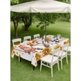 thumbnail image 3 of Outdoor Tablecloth with Umbrella Hole and Zipper, Orange Fall Rectangle Table Cloth 60x102 Inch Waterproof Tablecloth, Thanksgiving Gnomes Sunflower Maple Leaf Picnic Table Cover for Patio Camping, 3 of 7