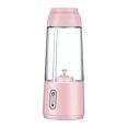 thumbnail image 1 of exprimidor de 300ml y 4 cuchils, licuadora portátil con carga USB, mezcdor de alimentos, exprimidor de viaje Rosado perfecl licuadora exprimidor, 1 of 7