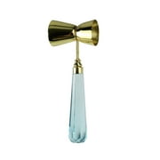 8" Diamond Cut Design Transparent Turquoise and Gold Stainless Steel Bar Jigger by Wild Eye