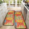 thumbnail image 4 of Kitchen Rugs Sets Of 2,Pioneer Flower Floral Print Pattern Anti Fatigue Kitchen Mat Rugs Non Slip Washable,Decorative Kitchen Floor Mats for Kitchen,Sink,Laundry,17X47 Inch, 4 of 5