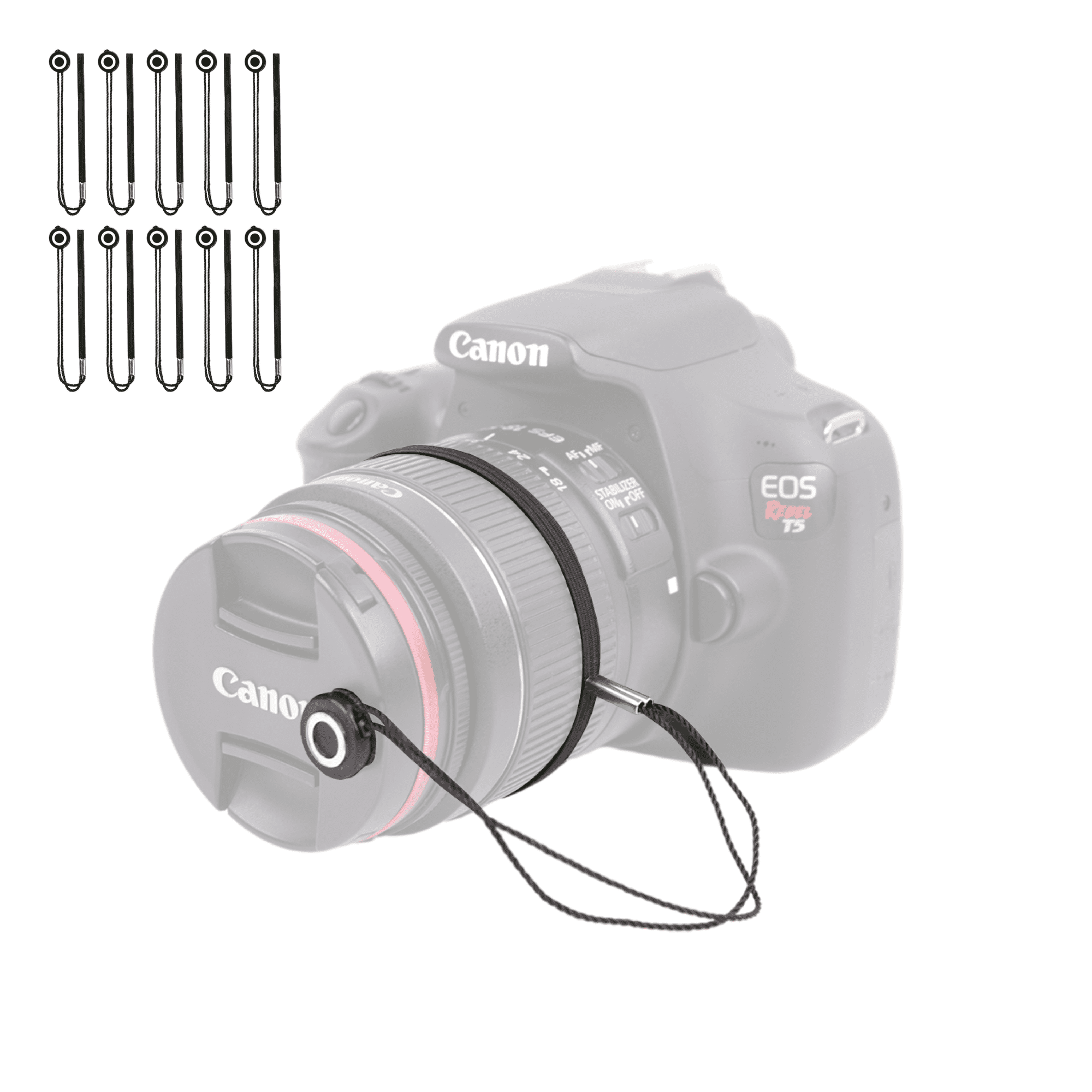 Foto&Tech 10 Pieces Camera Lens Cap Holder for Canon, Nikon, Sony, Panasonic, Fujifilm, Olympus, Pentax, Sigma DSLR/SLR/EVIL Cameras