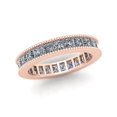 thumbnail image 2 of Natural 3.75Ct Princess Cut Diamond Channel Set Milgrain Women's Anniversary Wedding Eternity Band Ring Solid 14k Rose Gold H SI2, 2 of 3