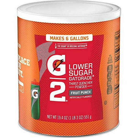 Gatorade Thirst Quencher Powder, G2 Fruit Punch, 19.4 Ounce, pack of 3