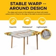 thumbnail image 4 of Sunflower Table Cloths for 3 Foot Rectangle Tables, Summer Botanical Elegant Floral Wooden Patio Waterproof Elastic Fitted Tablecloths, Washable Rectangular Table Cover for Camping, 4 of 8