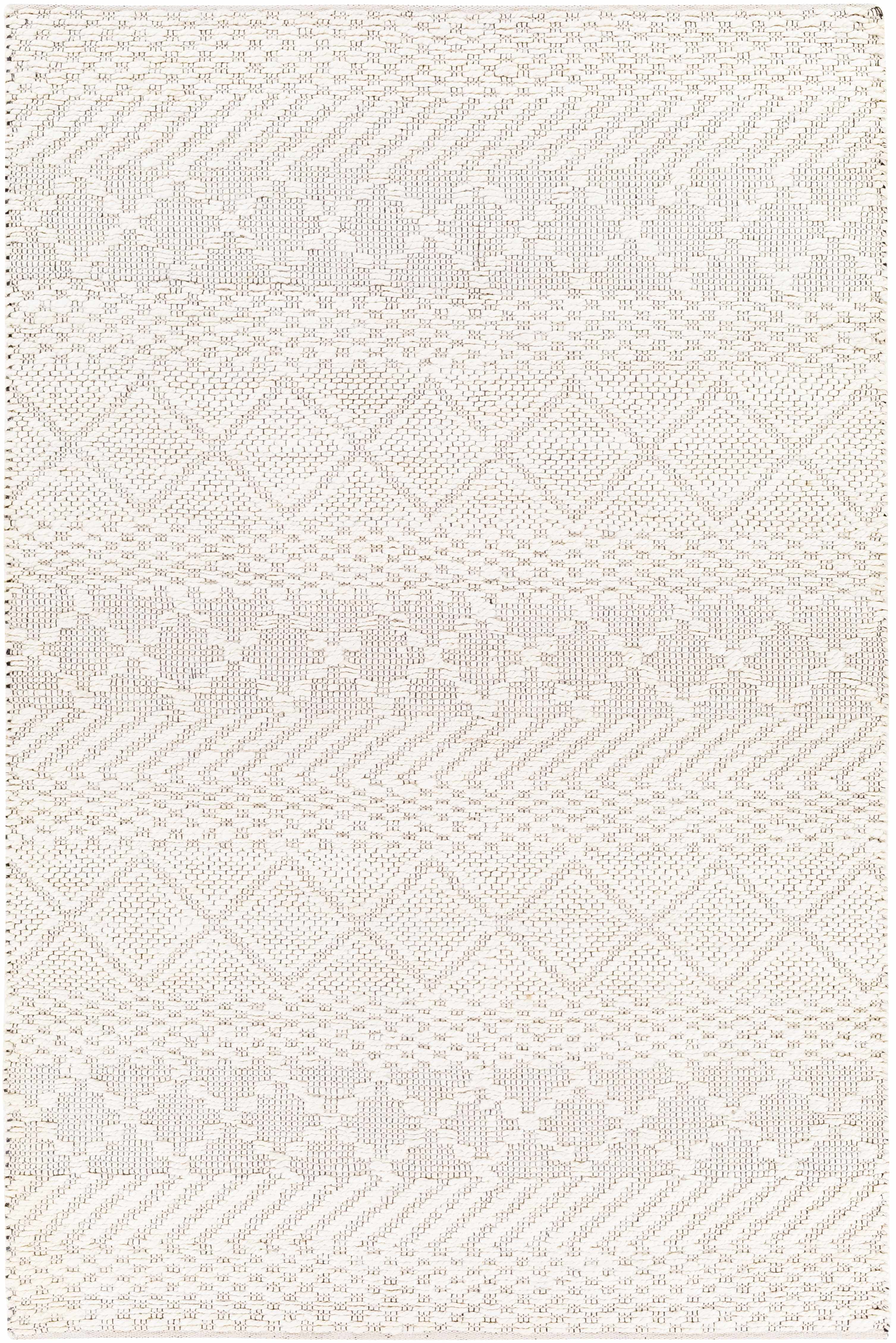 Hauteloom Sungurlu Jute Living Room, Bedroom Area Rug - Bohemian, Transitional - Cream, Black, Peach - 8'10" x 12'