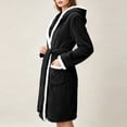 thumbnail image 7 of Sheghy Hooded Long Fleece Womens Robe Thick Absorbent Warm Loungewear Bathrobe, 7 of 7