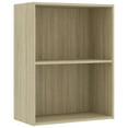 thumbnail image 2 of vidaXL 2-Tier Book Cabinet White and Sonoma Oak 23.6"x11.8"x30.1" Engineered Wood, 2 of 19