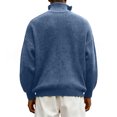 thumbnail image 3 of Men's Quarter Zip Sweaters Slim Fit Mock Neck Pullover Sweaters Lightweight Knitted Sweater Royal Blue XL, 3 of 3