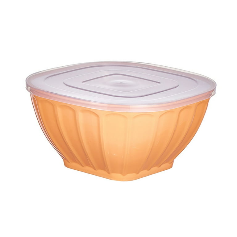 Stackable Square Plastic Bowl With Lid Large Opening Space-saving Meal Prep Salad  Bowl Kitchen Supply