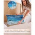 thumbnail image 5 of Blue Coastal Beach Pillow Cases King Size Set of 2, Smooth Satin Pillowcase for Hair and Skin, Summer Nautical Oil Painting Decorative Cooling Bed Pillow Covers with Zipper, 20x36 Inches, 5 of 5