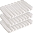 thumbnail image 1 of Juego de 3 jaboneras de silicona con drenaje automático, para baño, cocina o viajes, color blanco, 1 of 5