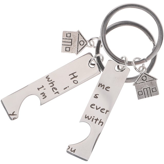 TABLETREANDS 2Ud Llavero Para Hogar Nuevo De Metal Plateado Con Decorativo Para Y Llaves