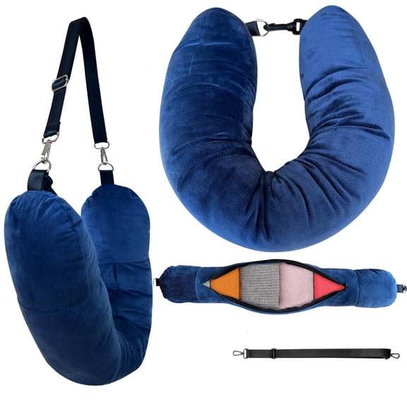 Comfortable U-shaped Neck Pillow, Portable Travel Neck Pillow with Adjustable Fit, Cozy Supportive Neck Pillow for Car Plane Home Traveling
