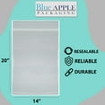 thumbnail image 2 of 4 Mil Clear Reclosable Zipper Poly Bags with Resealable Zip Top Lock -14 x 20- (100 Bags), 2 of 7