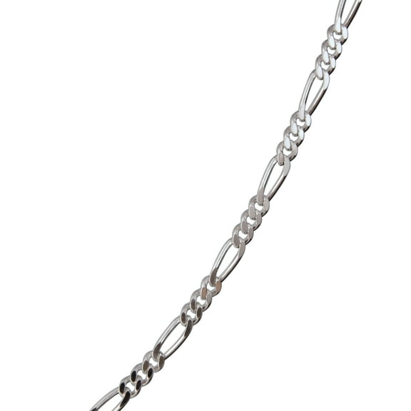Brilliance Fine Jewelry Sterling Silver Figaro necklace 18inch white color