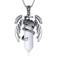 thumbnail image 6 of Dragon Pendant Necklace for Men Women Cool Healing Crystal Stone Necklace Natural Gemstone Necklace Western Dragon Jewelry, 6 of 8