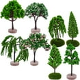 thumbnail image 4 of Fake Tree8pcs Realistic Tree Model Microlandscape Layout Model Artificial Miniature Tree Modeling Prop, 4 of 8