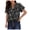 Black, variant on Women Summer Tops Women's Shirts Casual V Neck Floral Print Smocked Short Sleeve Chiffon Blouses Boho Top Shirts