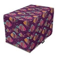 thumbnail image 1 of Fish Dog Crate Cover, Style Colorful Ornamental with Leaves on the Background, Easy to Use Pet Kennel Cover Small Dogs Puppies Kittens, 7 Sizes, Plum Purple, by Ambesonne, 1 of 1