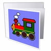 3dRose Cute Train Red Green Yellow Blue Stripe Background, Greeting Cards, 6 x 6 inches, set of 12