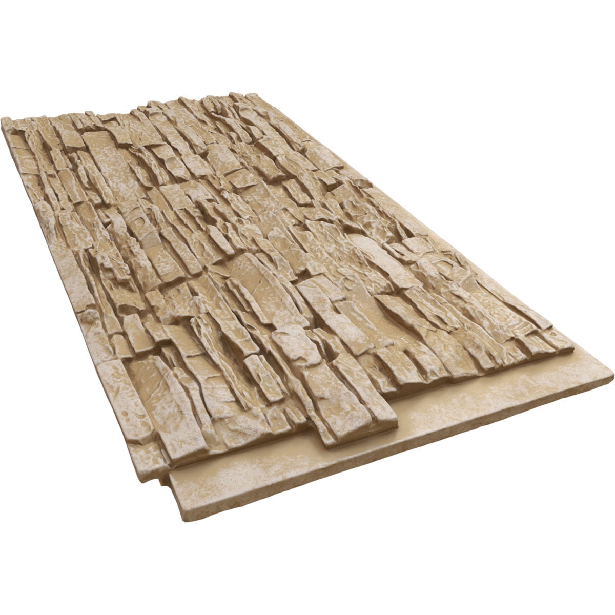 Ekena Millwork 45.75"W x 24.50"H x 1.25"D Canyon Ridge Stacked Stone, StoneWall Faux Stone Siding Panel, Sandstone
