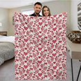 thumbnail image 4 of Hearth & Gear Valentine's Day Winter Blanket Winter Flannel Blanket Valentine's Day Cute Style Suitable For Bed Sofa Couch Travel Camping Lightweight Blankets Size Blanket 60x80 Blankets for Adults, 4 of 6