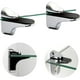 thumbnail image 1 of Soporte de estante de vidrio de 2 piezas, estante de vidrio de baño de aleación de zinc pulido ajustable para pisos de vidrio y madera de hasta 2-23 mm de espesor máximo, plateado, una pieza LingWen 9024715529473, 1 of 1