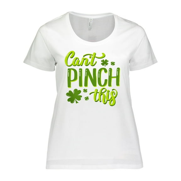 Inktastic St. Patrick's Day Can't Pinch This Hand Lettering Women's Plus Size T-Shirt