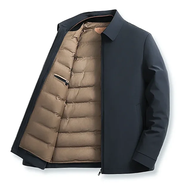 Chaqueta corta de plumón para hombre, invierno 2024, nueva chaqueta gruesa de lujo, relleno avanzado, ropa a prueba de frío, chaqueta de ropa de lujo