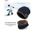 thumbnail image 4 of Spencer 2Pcs Winter Beanie Hat Scarf Set Lined Warm Knitted Hat Thick Skull Cap for Men Women "Blue", 4 of 6