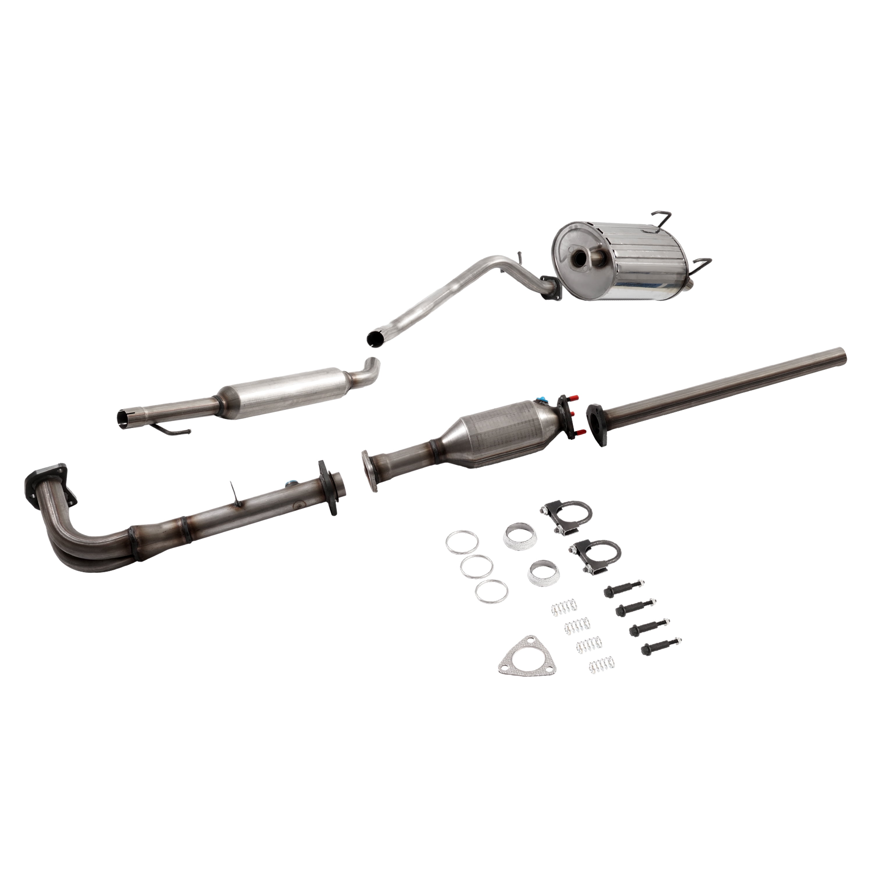 HECASA Exhaust System Assembly Compatible with 1997-2001 Honda CRV 409 Stainless Steel Silvery