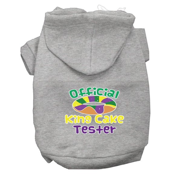 Pet Dog Cat Hoodie Screen Printed, "King Cake Tester"